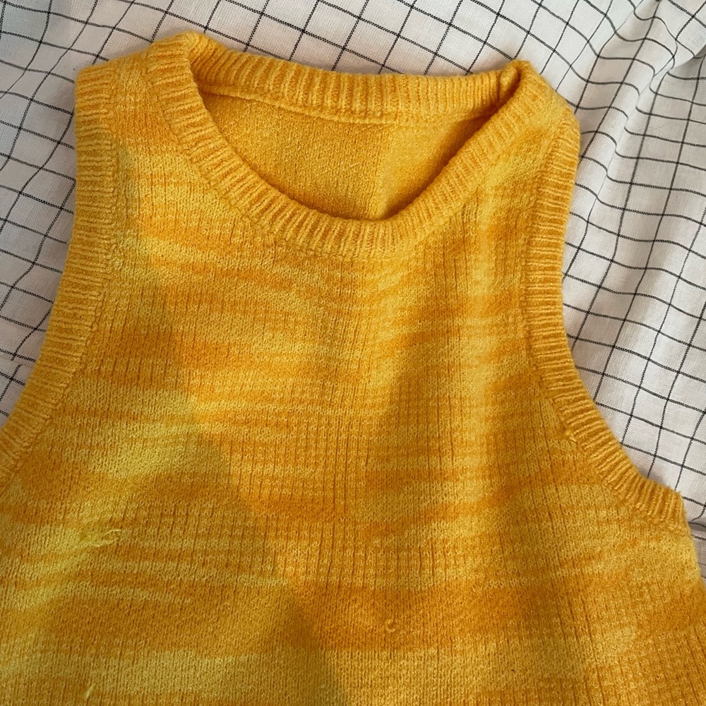Yellow knit tank top